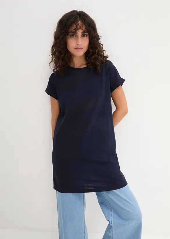 Boxy-Longshirt mit kurzen &Auml;rmeln, bonprix