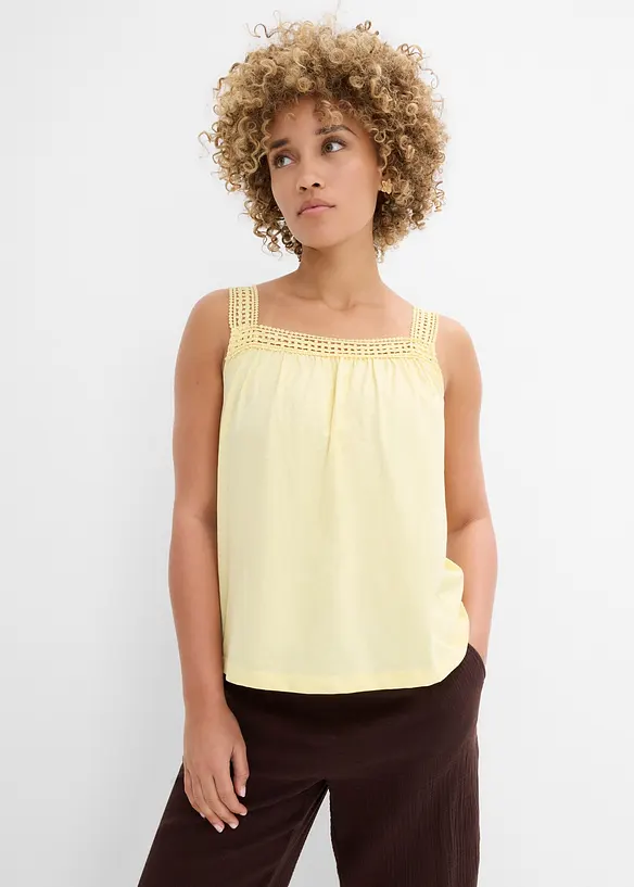 Top ample avec bretelles en dentelle, bonprix