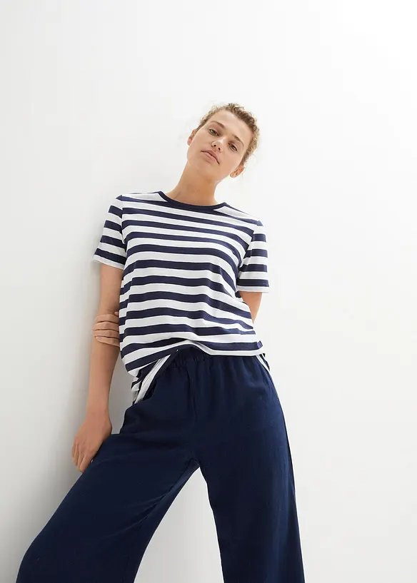 Rundhals-T-Shirt (2er Pack), bonprix