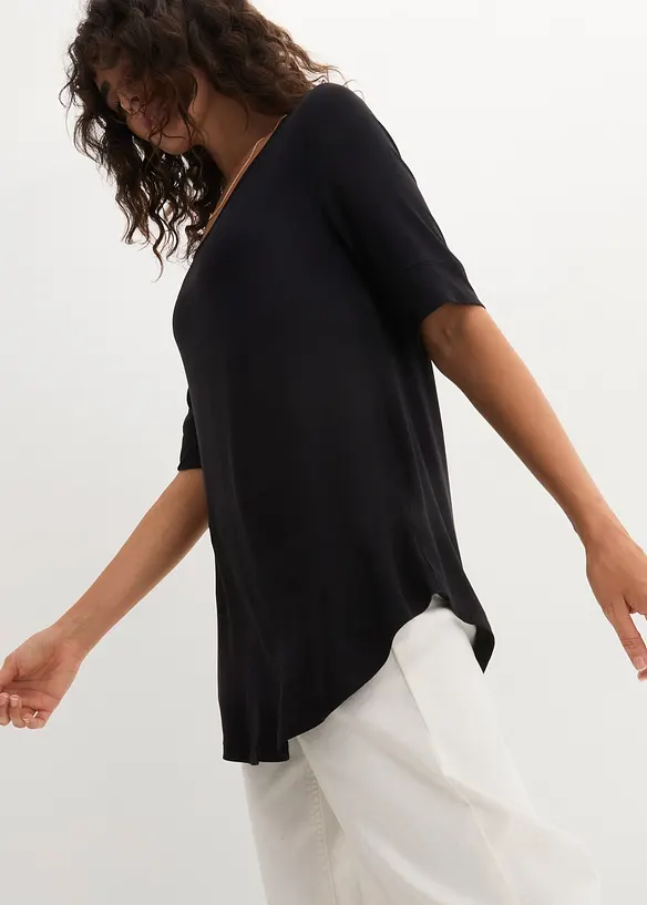 T-shirt long et doux en viscose, bonprix