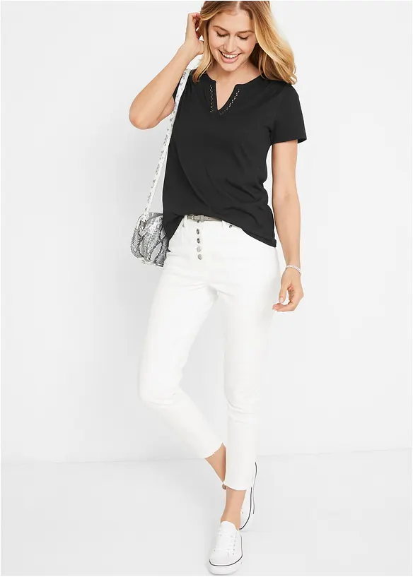 T-shirt &agrave; encolure originale, bonprix