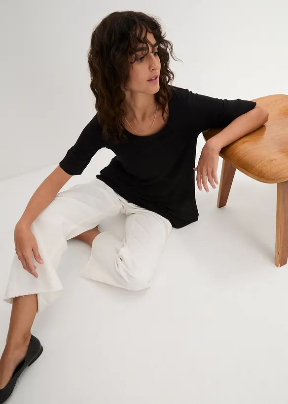 T-shirt long et doux en viscose, bonprix