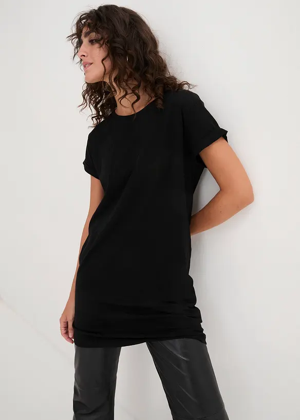 Boxy-Longshirt mit kurzen &Auml;rmeln, bonprix