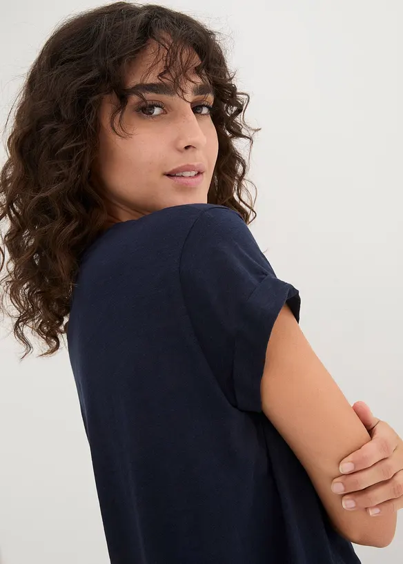 Boxy-Longshirt mit kurzen &Auml;rmeln, bonprix
