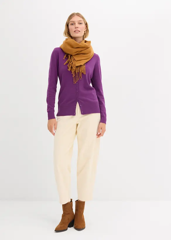 Gilet boutonn&eacute; en maille fine, bonprix