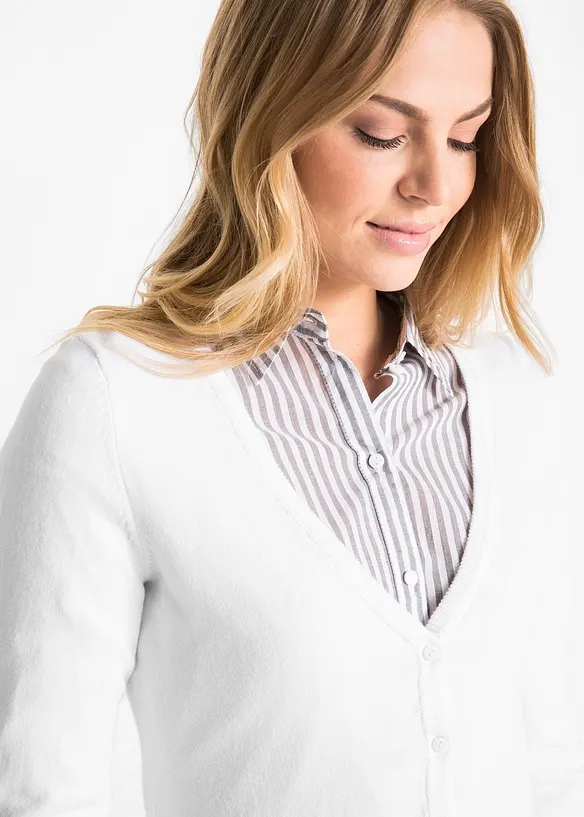 Gilet boutonn&eacute; en maille fine, bonprix