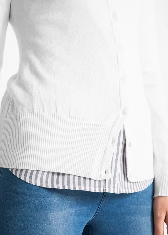 Gilet boutonn&eacute; en maille fine, bonprix