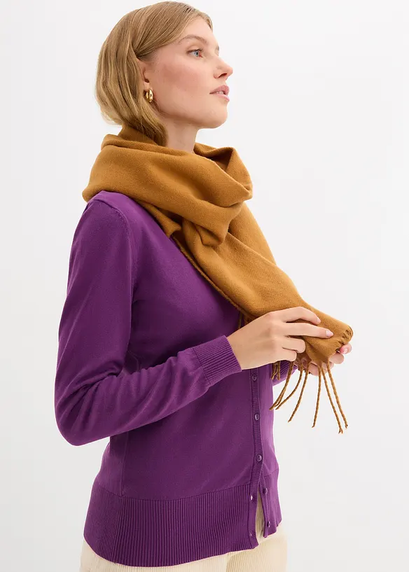 Gilet boutonn&eacute; en maille fine, bonprix