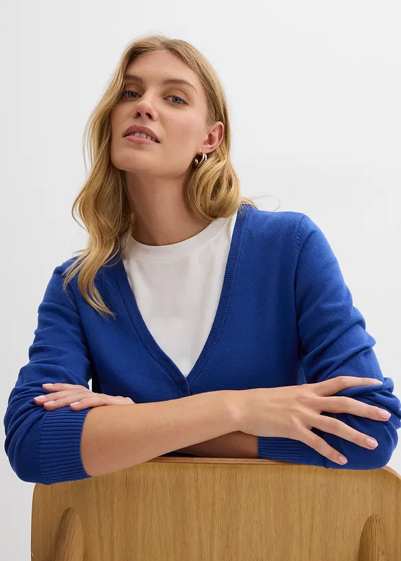 Gilet boutonn&eacute; en maille fine, bonprix