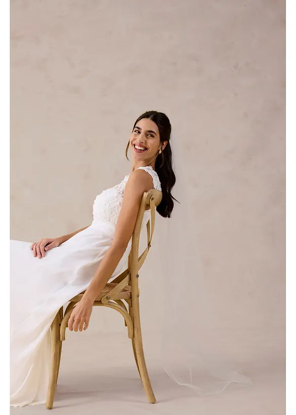 Longue robe de soir&eacute;e avec empi&egrave;cement dentelle, bonprix