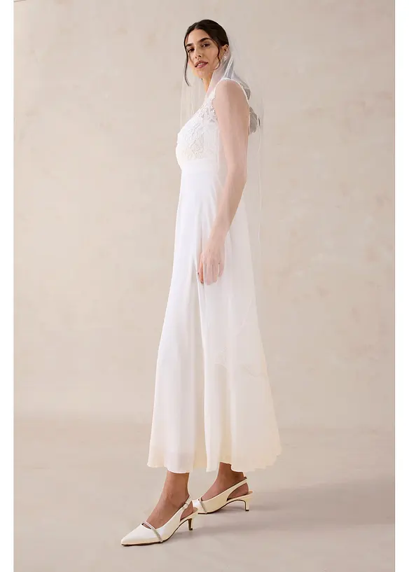 Longue robe de soir&eacute;e avec empi&egrave;cement dentelle, bonprix