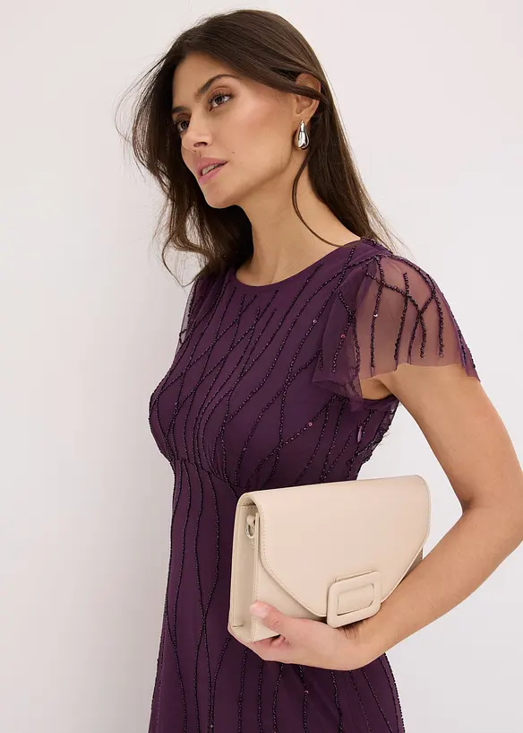 Maxikleid aus zartem T&uuml;ll mit Perlenstickerei, bonprix