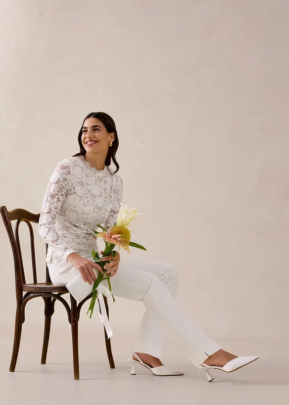 Haut manches longues en dentelle, bonprix