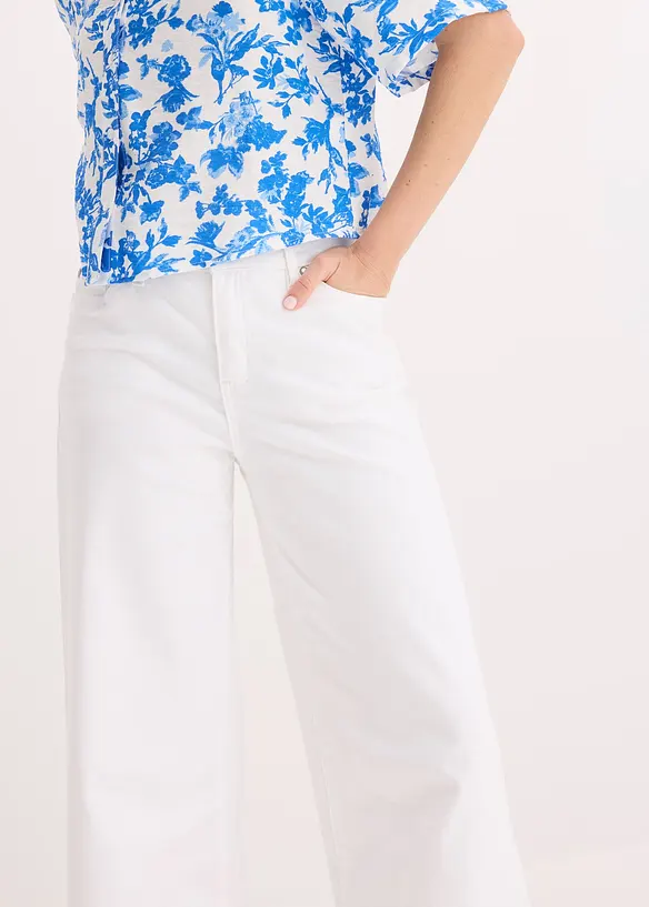 Pantalon large en coton extensible, bonprix