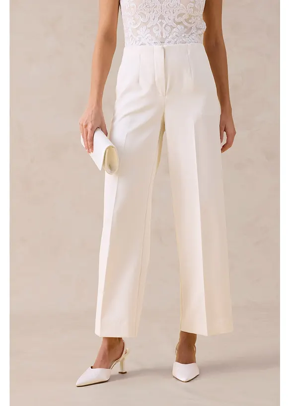 Pantalon large &agrave; pinces, bonprix