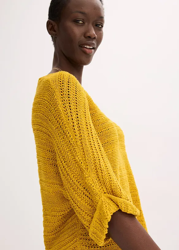 Grobstrick-Pullover aus B&auml;ndchengarn, bonprix
