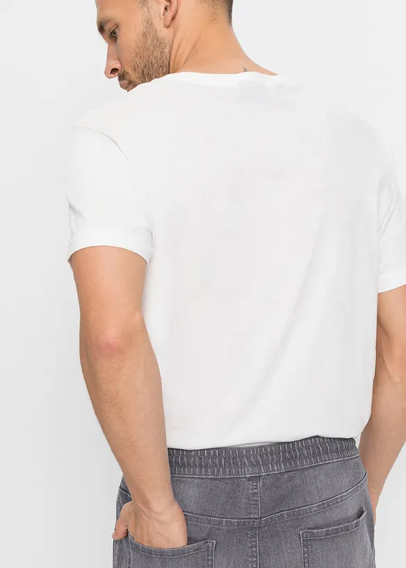 Jean droit et l&eacute;ger &agrave; taille &eacute;lastiqu&eacute;e, regular, bonprix