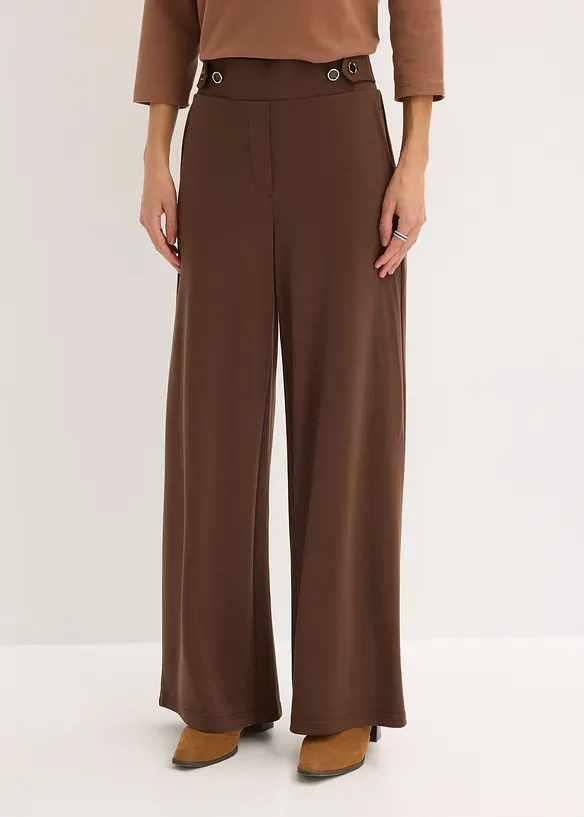 Pantalon en jersey &agrave; patte d&eacute;corative, bonprix