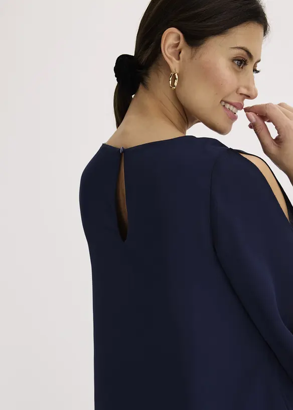 Blouse &agrave; pans, look superpos&eacute;, bonprix