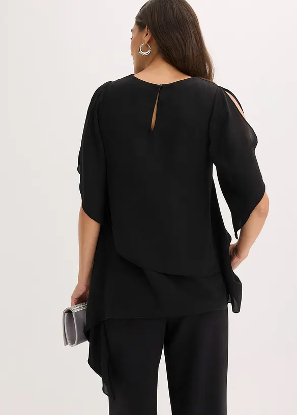 Blouse &agrave; pans, look superpos&eacute;, bonprix