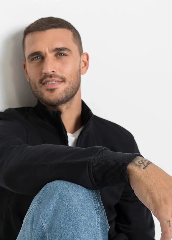 Sweatjacke mit Stehkragen, bonprix