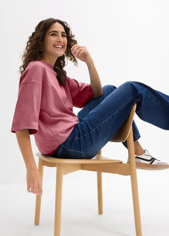 T-shirt &eacute;pais oversize 100% coton, bonprix