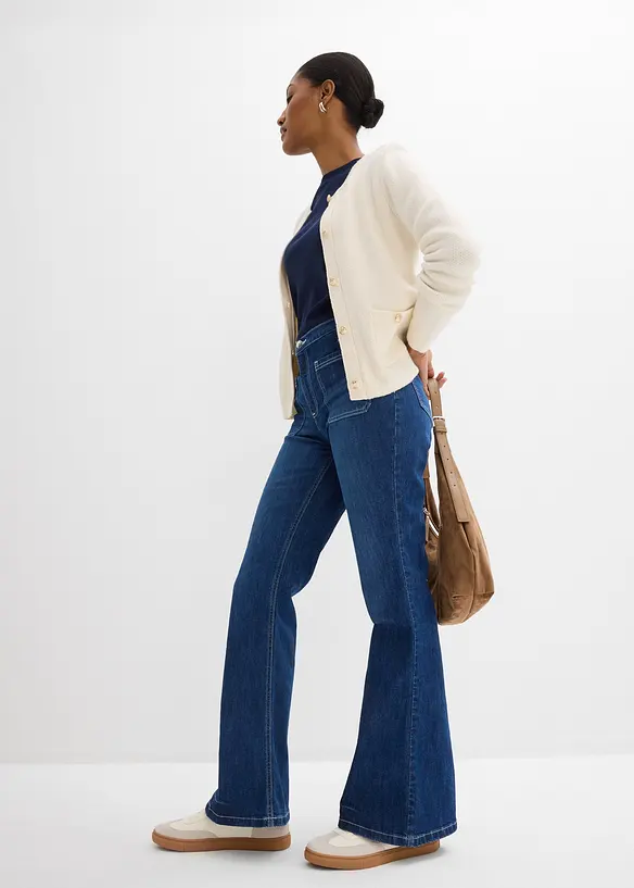 Bootcut-Jeans High Waist, Stretch Full Length, bonprix