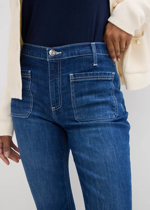 Bootcut-Jeans High Waist, Stretch Full Length, bonprix
