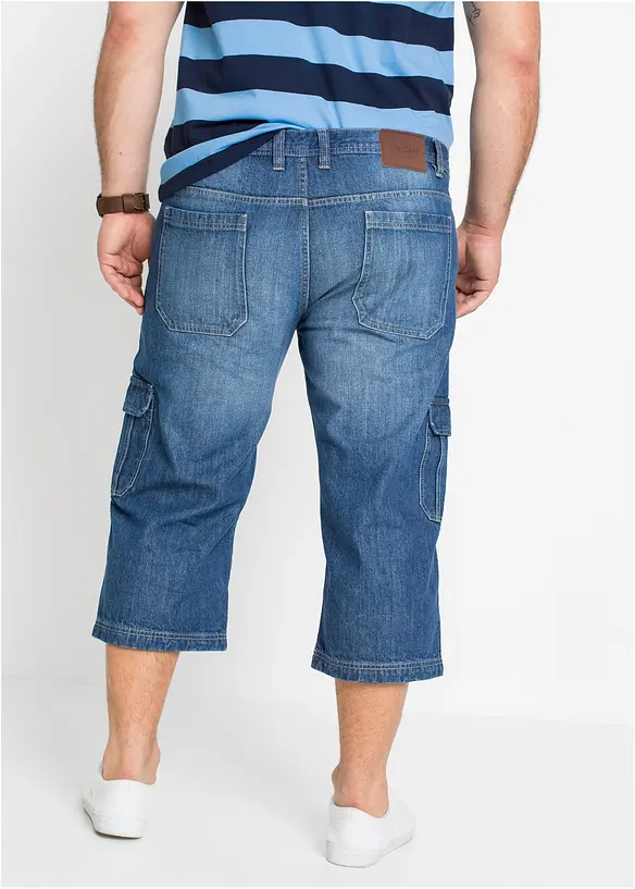 Regular Fit 3/4 Stretch-Cargojeans, Straight, bonprix