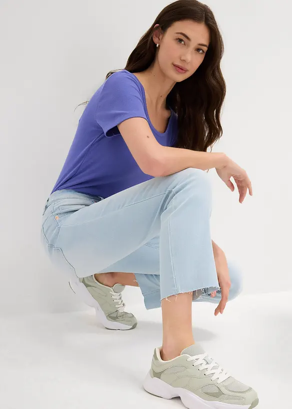 Jean flare taille haute, cropped, bonprix