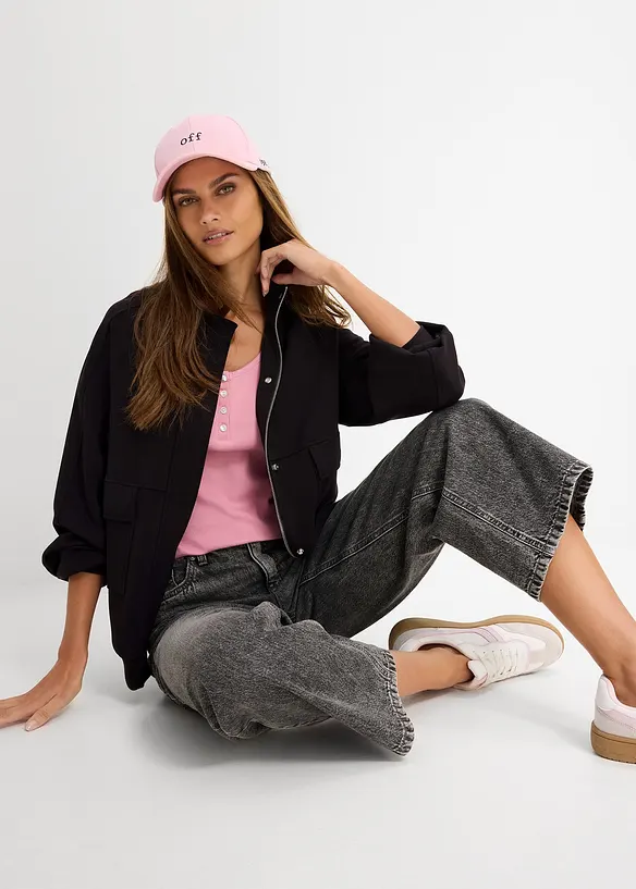 Jean baggy taille mi-haute, raccourci, bonprix