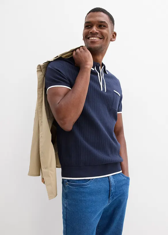 Polo &agrave; d&eacute;tails contrastants, bonprix