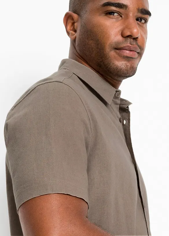 Kurzarmhemd aus luftigem Leinen-Mix, bonprix