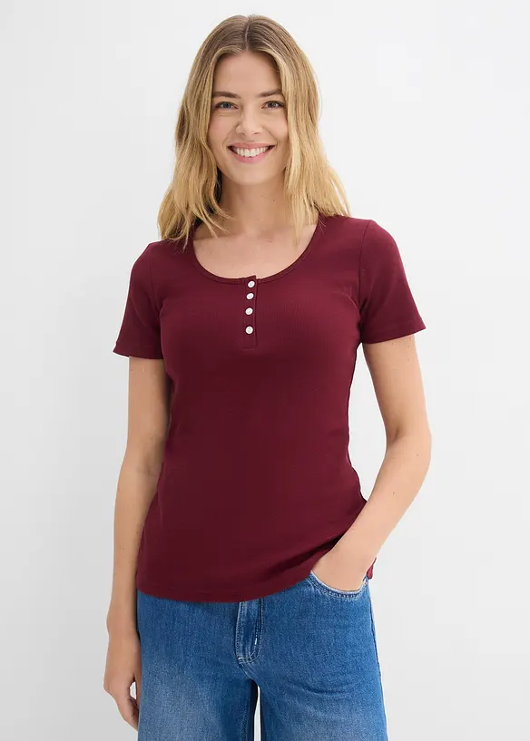 Henleyshirt aus reiner Bio-Baumwolle, bonprix