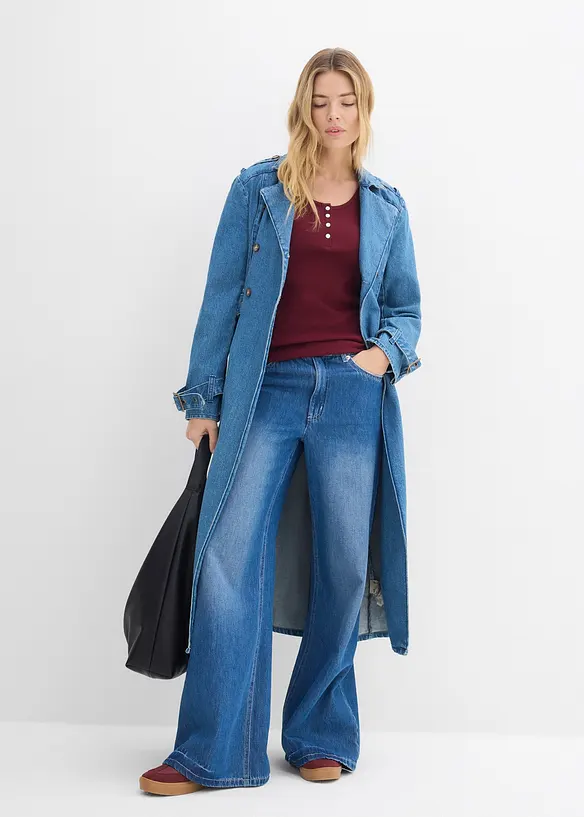 Henleyshirt aus reiner Bio-Baumwolle, bonprix