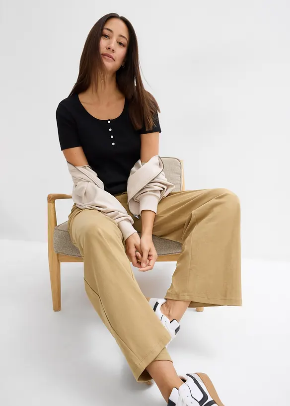 Henleyshirt aus reiner Bio-Baumwolle, bonprix