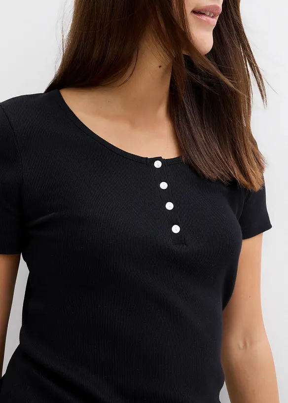 Henleyshirt aus reiner Bio-Baumwolle, bonprix