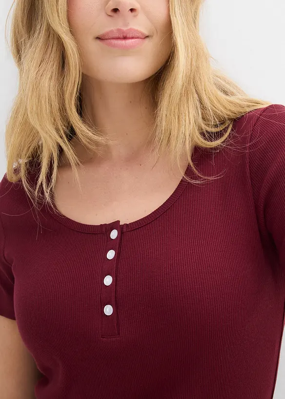 Henleyshirt aus reiner Bio-Baumwolle, bonprix