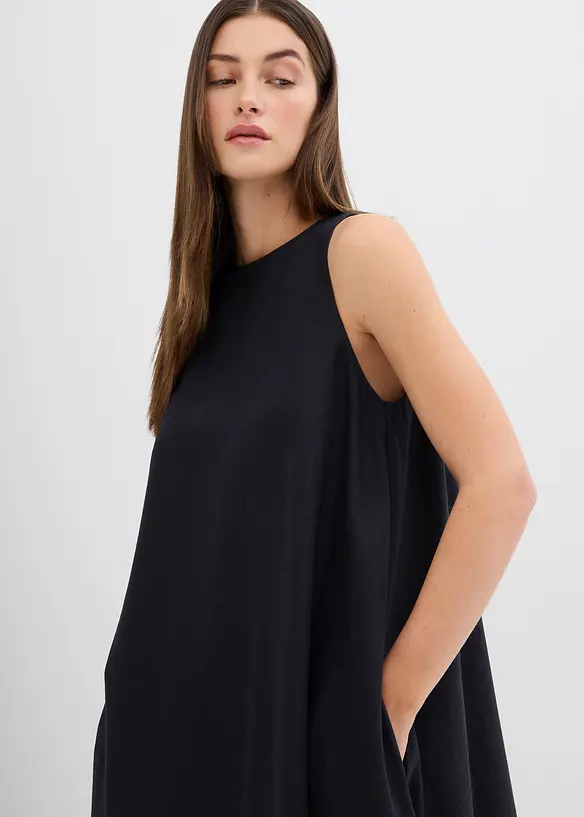 Robe midi &eacute;vas&eacute;e en viscose m&eacute;lang&eacute;e, bonprix