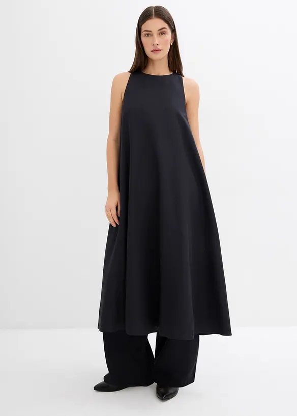 Robe midi &eacute;vas&eacute;e en viscose m&eacute;lang&eacute;e, bonprix