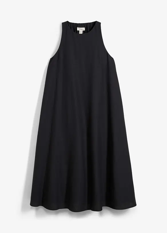 Robe midi &eacute;vas&eacute;e en viscose m&eacute;lang&eacute;e, bonprix