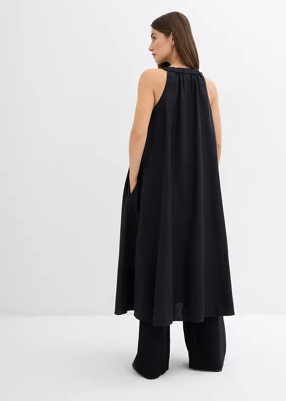Robe midi &eacute;vas&eacute;e en viscose m&eacute;lang&eacute;e, bonprix