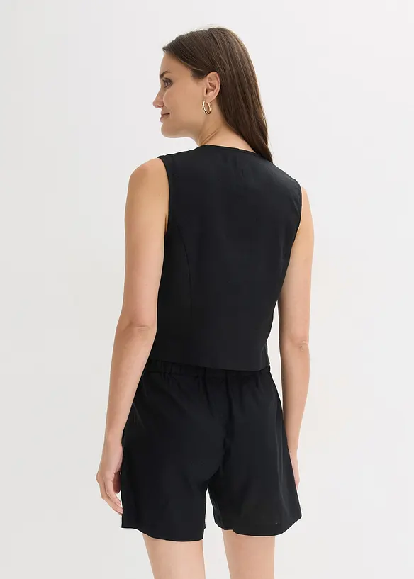 Weste und Shorts aus Leinenmix, bonprix