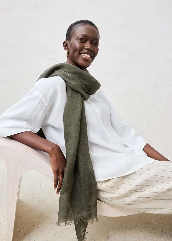 Oversize-Bluse aus reinem Leinen, bonprix