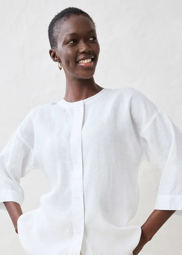 Oversize-Bluse aus reinem Leinen, bonprix