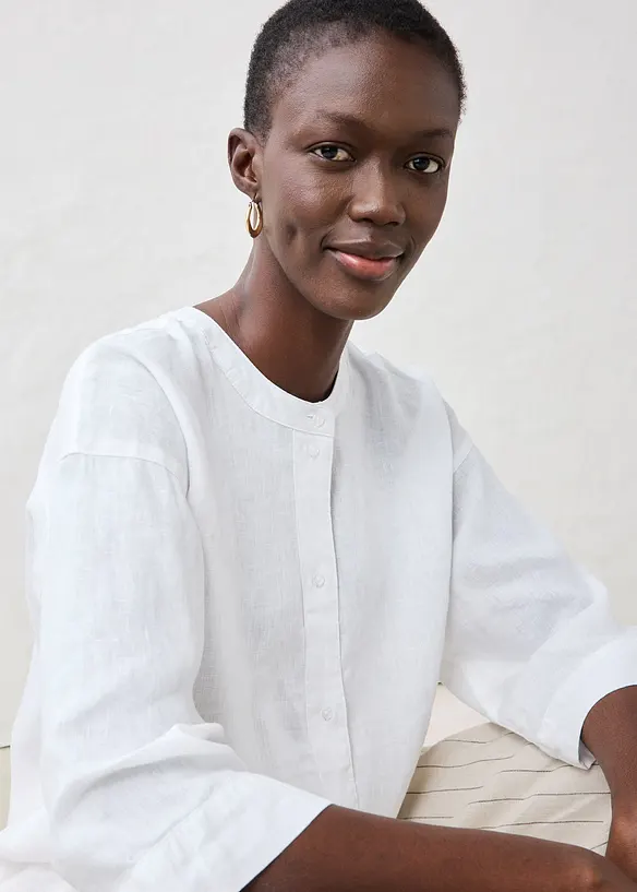 Oversize-Bluse aus reinem Leinen, bonprix