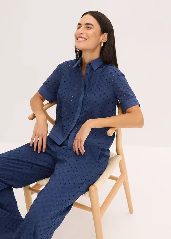 Chemisier &agrave; broderies anglaises, bonprix