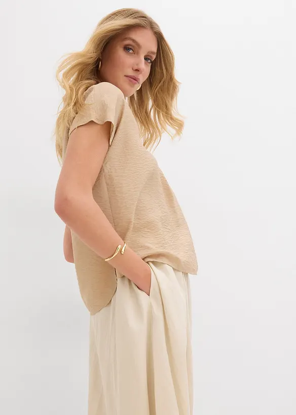 Tunikabluse aus flie&szlig;endem Viskose-Mix, bonprix