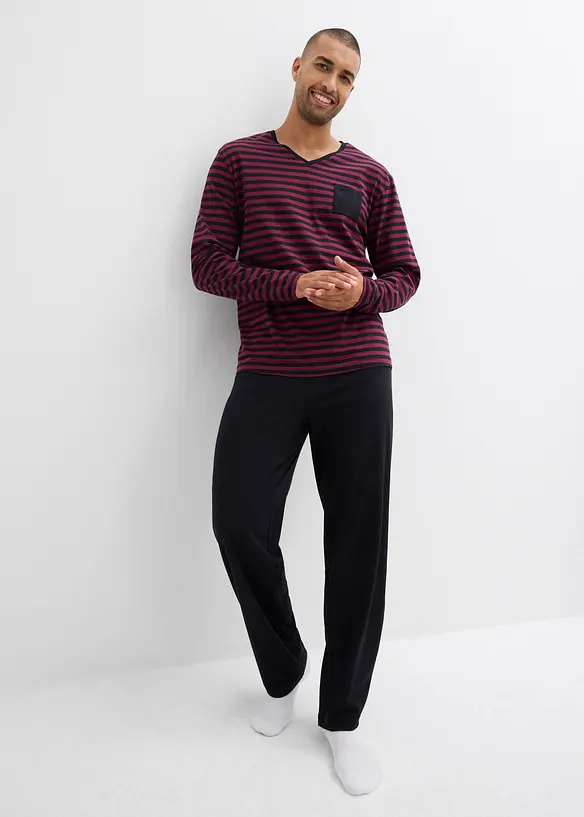 Pyjama manches longues 100% coton, bonprix