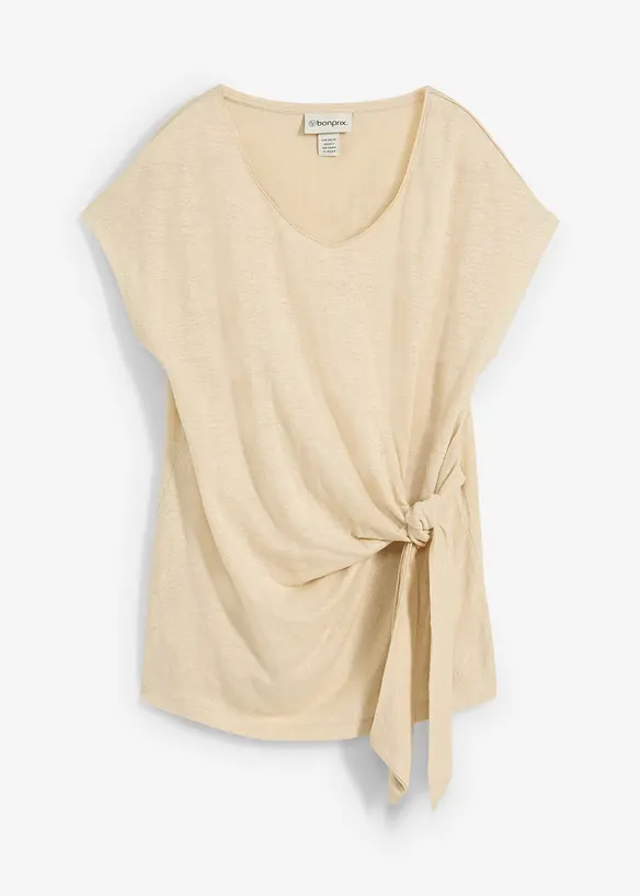 Wickelshirt aus reinem Leinen, bonprix